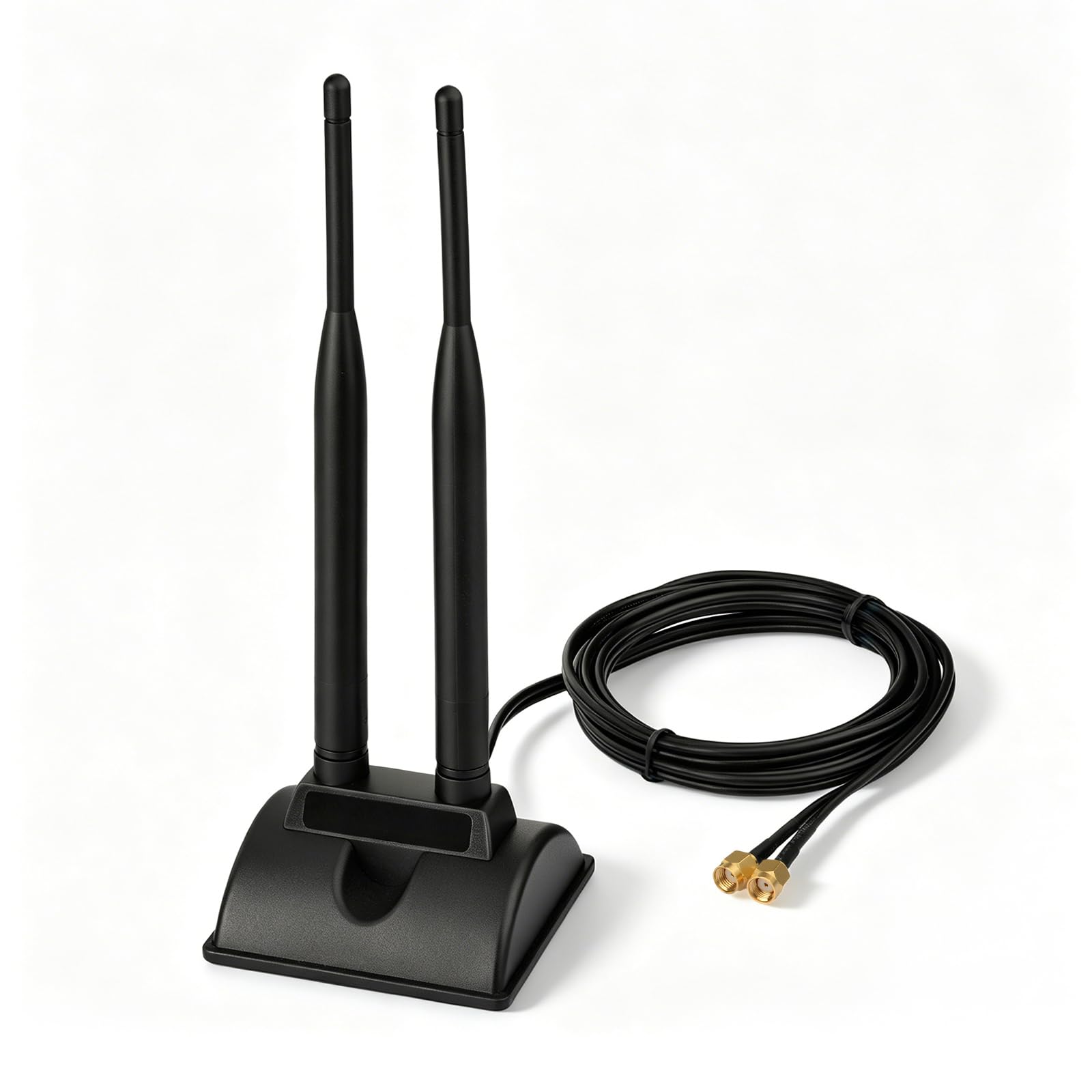 Eightwood Dual Band WiFi 6 Antenna 5GHz 2.4GHz RP-SMA Antenna with Magnetic Base for Desktop PC Computer Gaming Motherboard PCIe WiFi Bluetooth Card