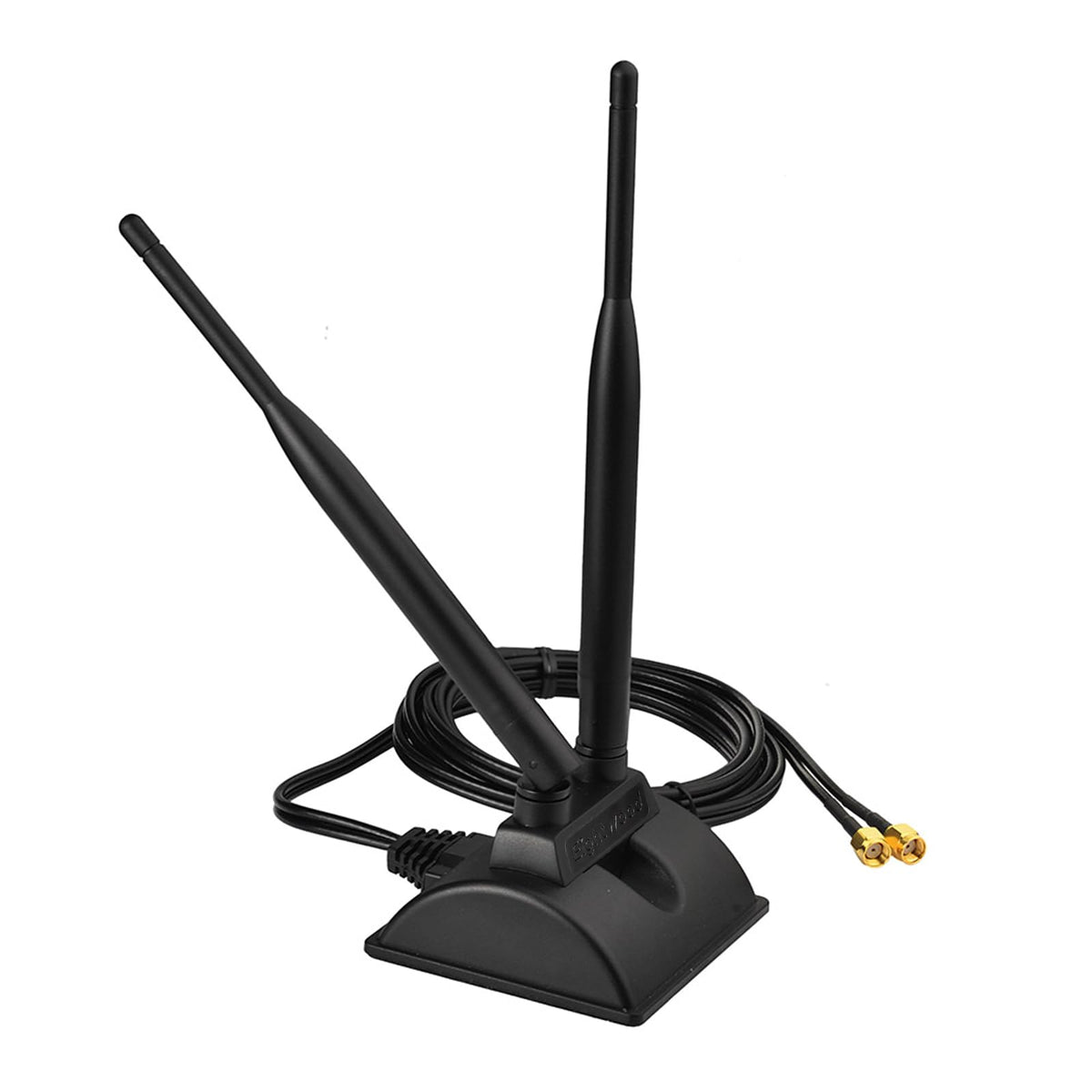 Eightwood Dual Band WiFi Antenna with 2-Pack M.2 NGFF to RP-SMA Cable 9.8in | for Desktop PC M.2 NGFF Card Wireless Network Adapter, 2.4GHz 5GHz, Magnetic Base