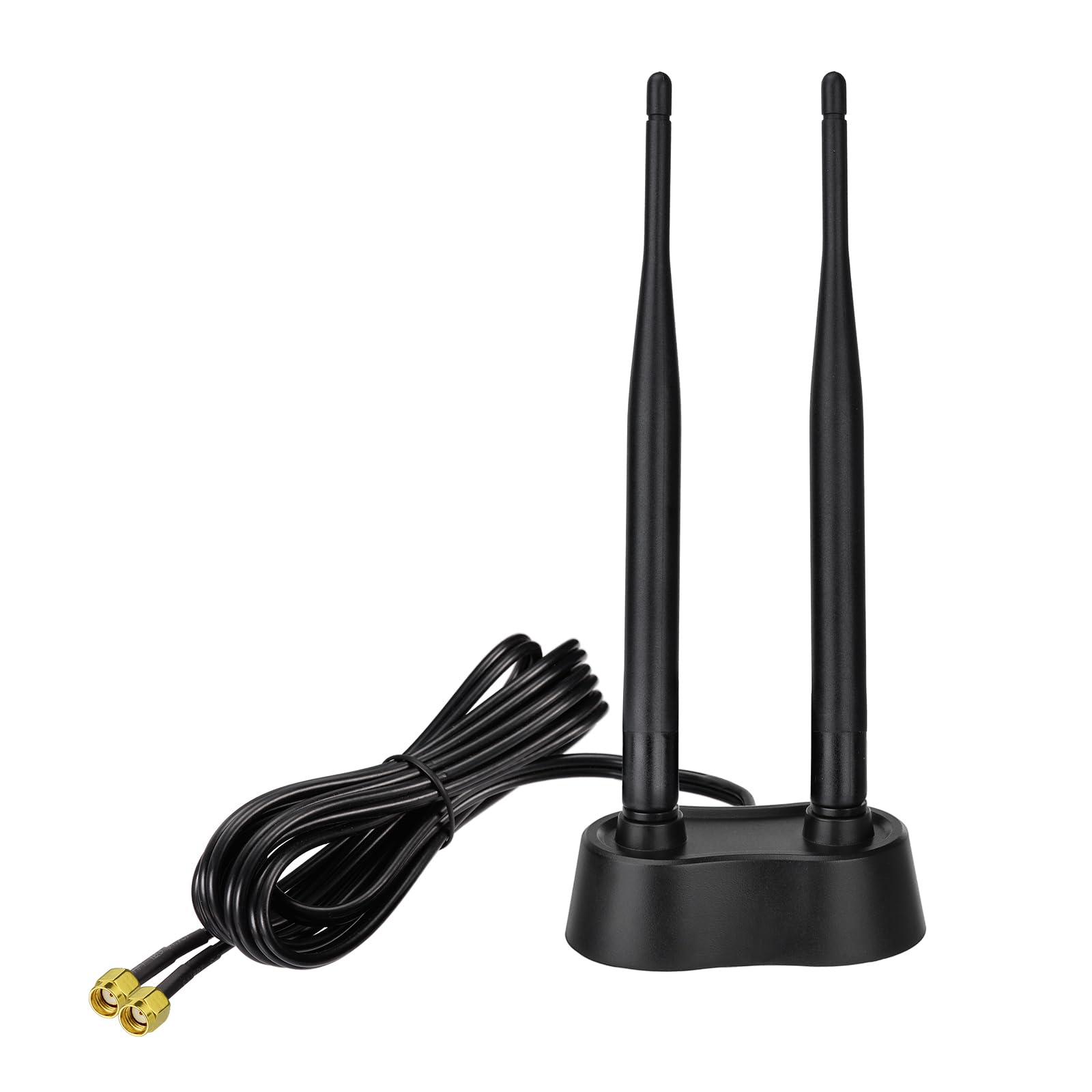 Eightwood 9dBi Dual Band WiFi Antenna 2.4GHz 5GHz RP-SMA WiFi Antennae with Magnetic Base and 6.5ft Extension Cable for PC Desktop Computer PCIe Bluetooth Wireless Network Card,WiFi Router
