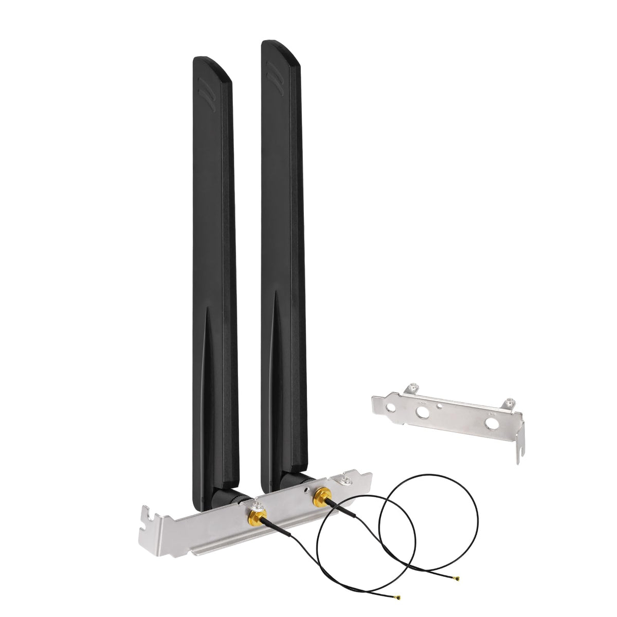 Eightwood WiFi 6 6E Antenna Tri-Band 2.4GHz 5GHz 6GHz + 10in PR-SMA Cable + Computer Slot Bracket for M.2 NGFF Intel Wireless Network Card | 2.4GHz 5GHz 6GHz, RP-SMA Male Antenna with 10in RP-SMA Female to M.2 WiFi Card Coax Cable, PCI Slot Bracket