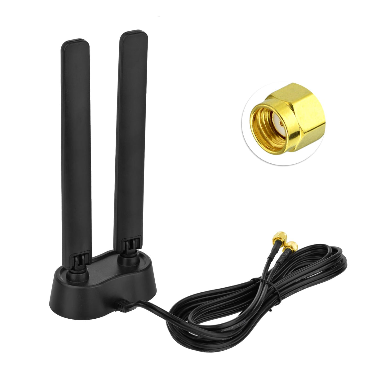 Eightwood 9dBi WiFi 6E Antenna Tri-Band 6GHz 5GHz 2.4GHz Magnetic Base WiFi Antenna for PC Desktop Computer PCIe Bluetooth Card Gaming Motherboard, WiFi 6E Router