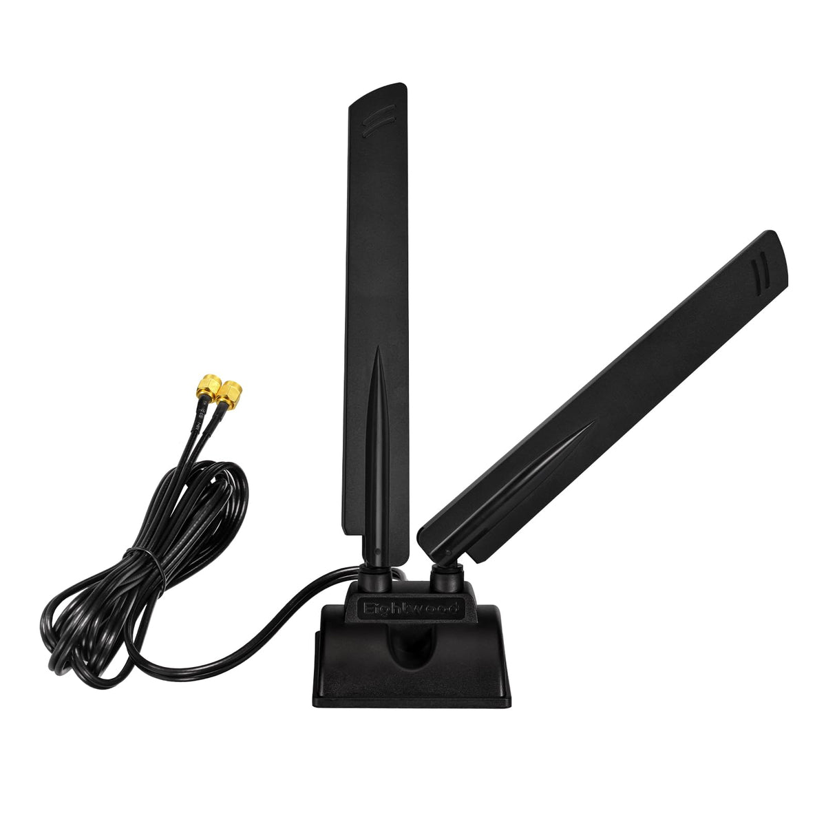 Eightwood WiFi 6E Antenna Tri-Band 6GHz 5GHz 2.4GHz RP-SMA WiFi Antenna Magnet Mount Base for PC Desktop Computer Motherboard WiFi Bluetooth Card Wireless WiFi Router