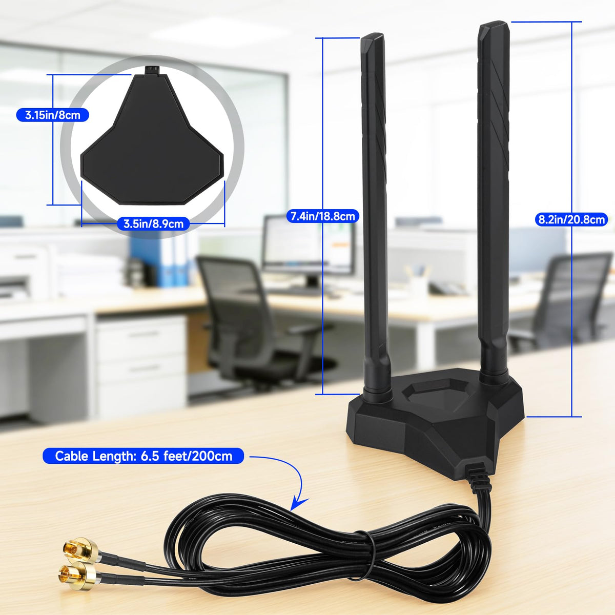 Eightwood WiFi 7 Gaming Motherboard Antenna Magnetic Base Compatible with ASUS ROG Strix X870E-E/ B850-I, TUF Gaming B850-PLUS/ X870-PLUS, ProArt X870E-CREATOR, ROG Crosshair X870E Hero