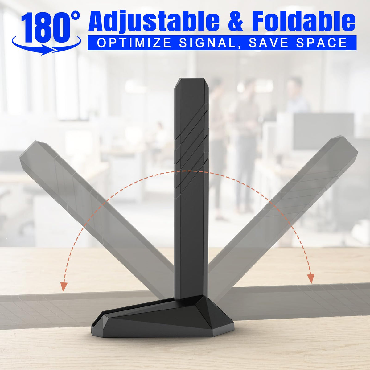 Eightwood WiFi 7 WiFi 6E Antenna Tri-Band 6GHz 5GHz 2.4GHz RP-SMA Antenna with Magnetic Base for Desktop PC ASUS Gigabyte Aorus Gaming Motherboard PCIe Bluetooth Card