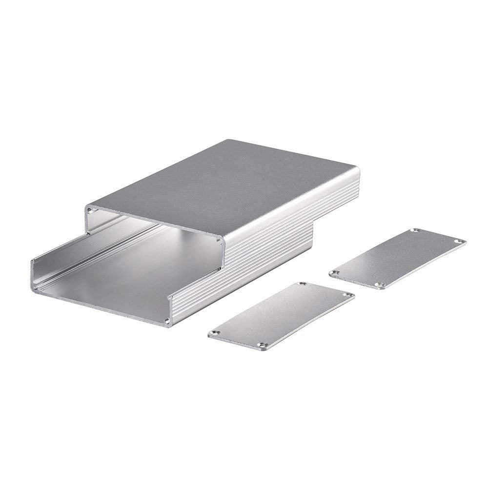 Eightwood Aluminum Box Electronic Project Enclosure, 4.32 x 2.82 x 1.13 in | Extruded Aluminum Case with Built-in PCB Slot, Sliding Cover