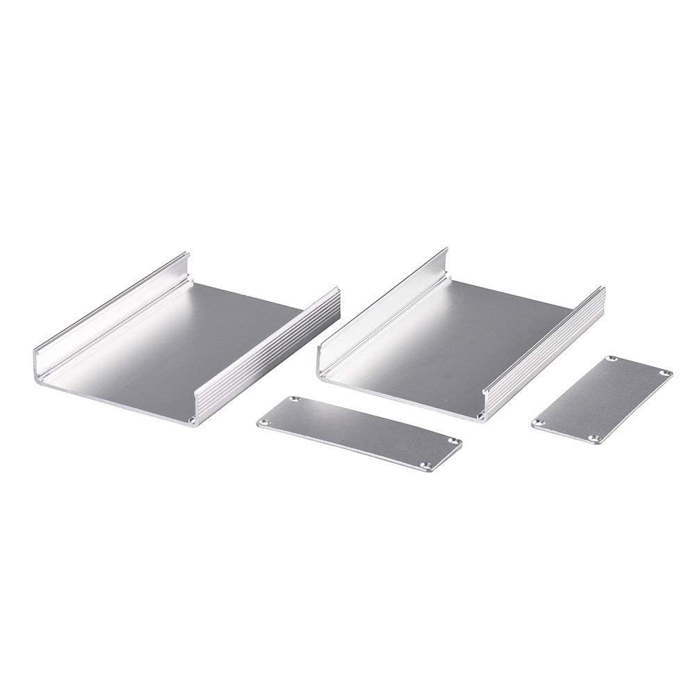 Eightwood Aluminum Box Electronic Project Enclosure, 4.32 x 2.82 x 1.13 in | Extruded Aluminum Case with Built-in PCB Slot, Sliding Cover
