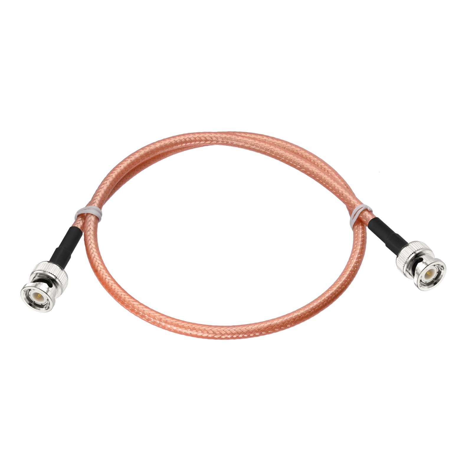 Eightwood BNC Male to BNC Male Low Loss RG400 Coaxial Cable 1.6ft | for CB Amateur VHF UHF Ham Radio, Scanner Antenna, Oscilloscope Spectrum Analyzer