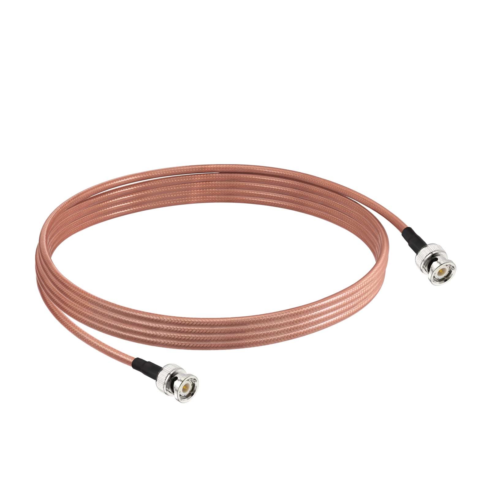 Eightwood BNC Male to BNC Male Low Loss RG400 Coaxial Cable 6.5ft | for CB Amateur VHF UHF Ham Radio, Scanner Antenna, Oscilloscope Spectrum Analyzer