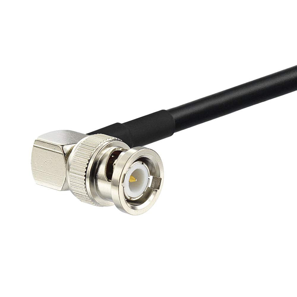 Eightwood BNC Bulkhead Female to BNC Male Right Angle RG58 Cable 50cm/1.6ft