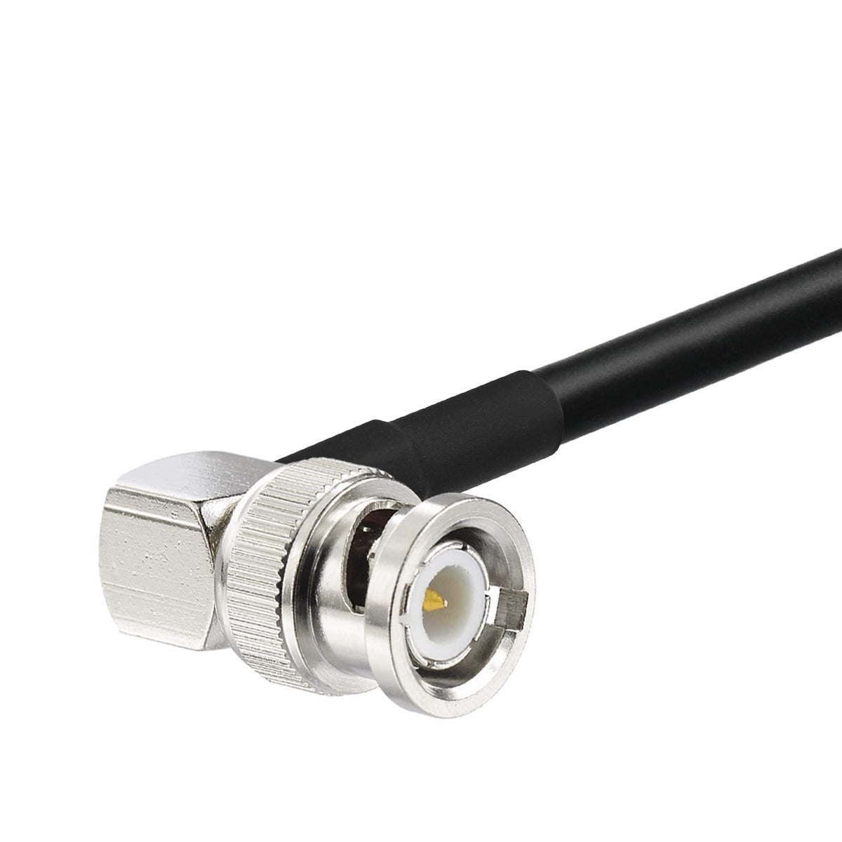 Eightwood BNC Female Bulkhead to BNC Male Right Angle RG58 Coax Cable 6.5ft | for Wireless Microphone Receiver, CB Radio, VHF UHF Ham Radio, Radio Scanner, Radio Antenna