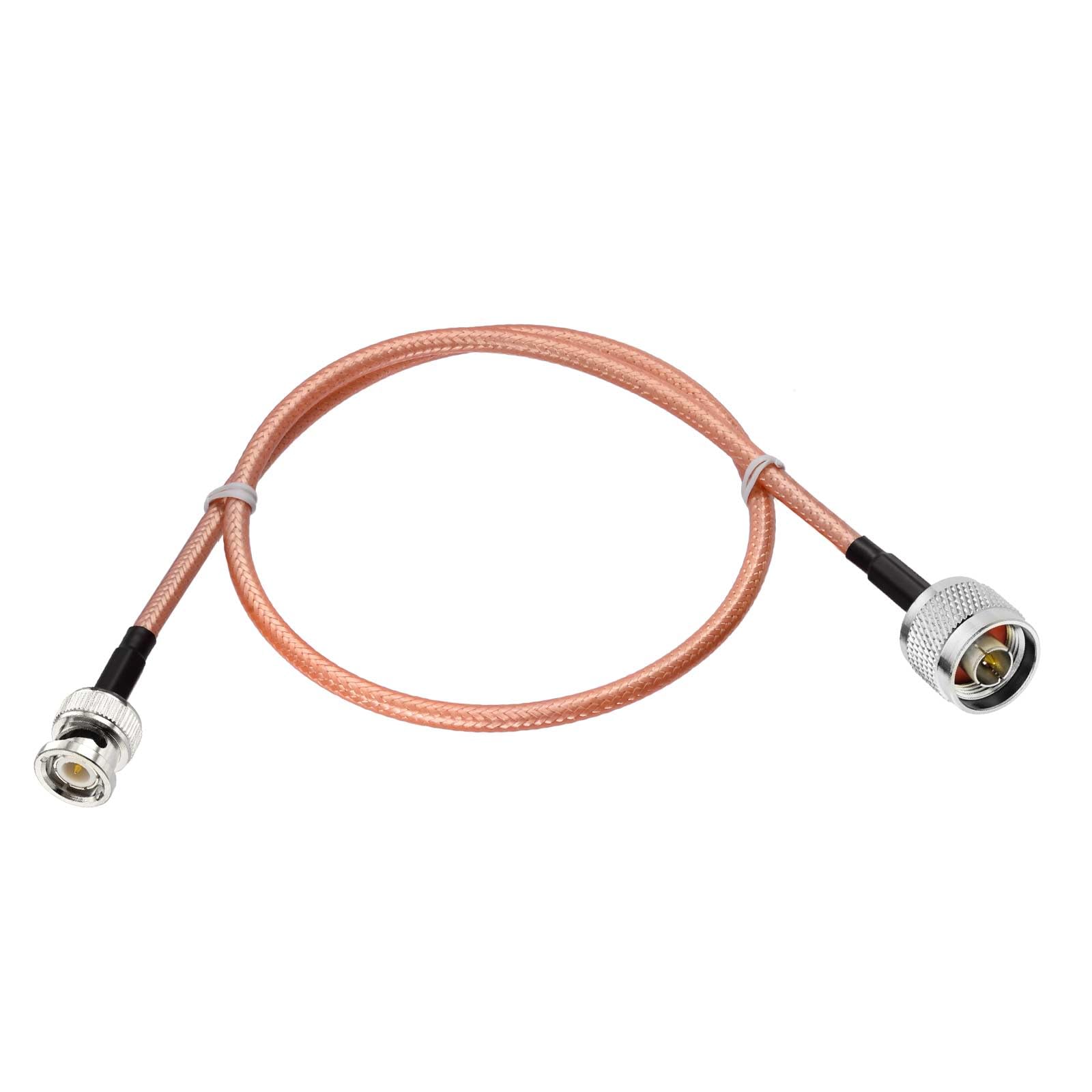 Eightwood BNC Male to N Male RG400 Low Loss Coax Cable 2 Feet | for UHF VHF Ham Radio,SDR, Radio Scanner,Spectrum Analyzer & Oscilloscope