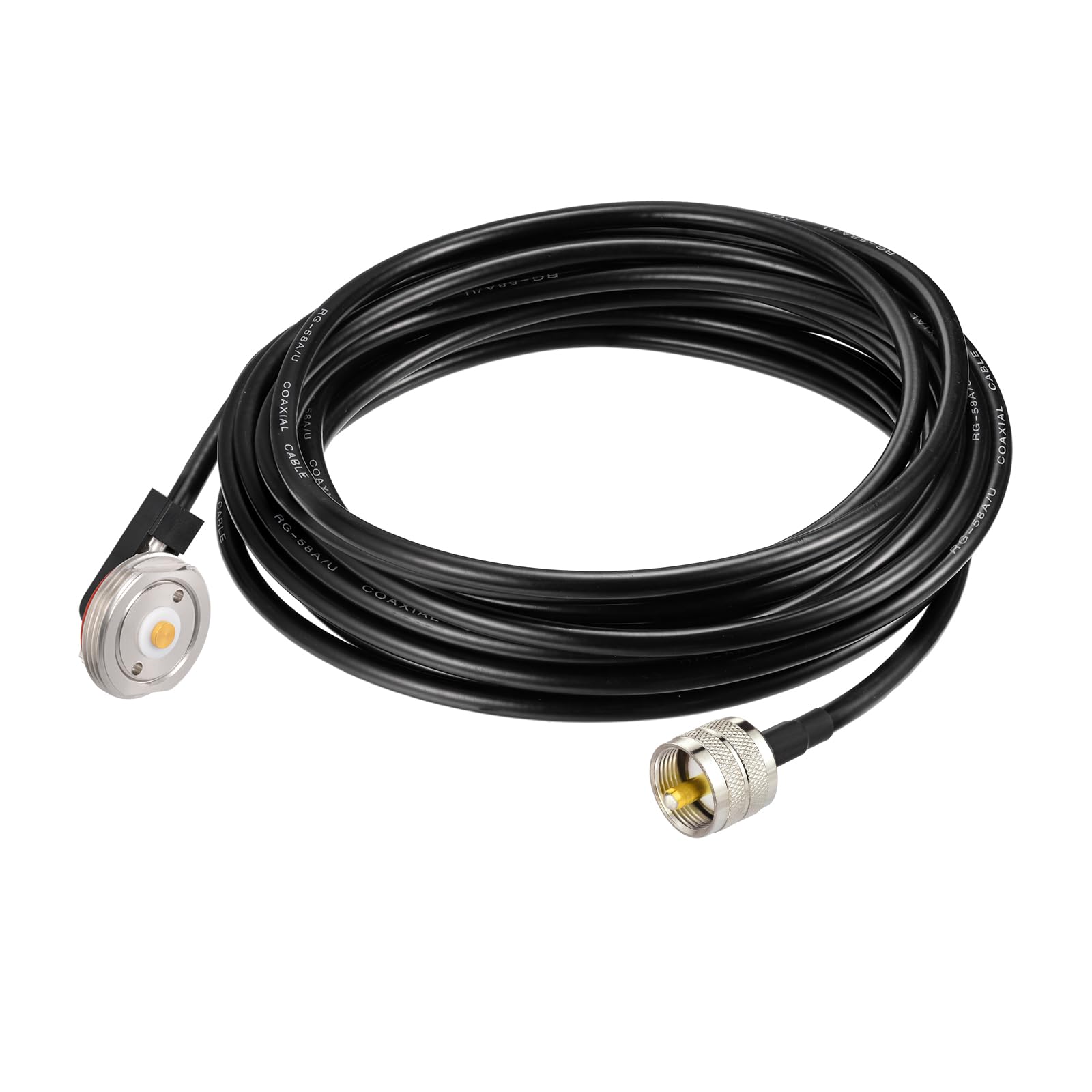 Eightwood NMO Antenna Mount to UHF Male PL259 Extension Cable RG58 16.4 Feet for Yaesu Vertex Icom VHF/VHF CB Mobile Radio Antenna