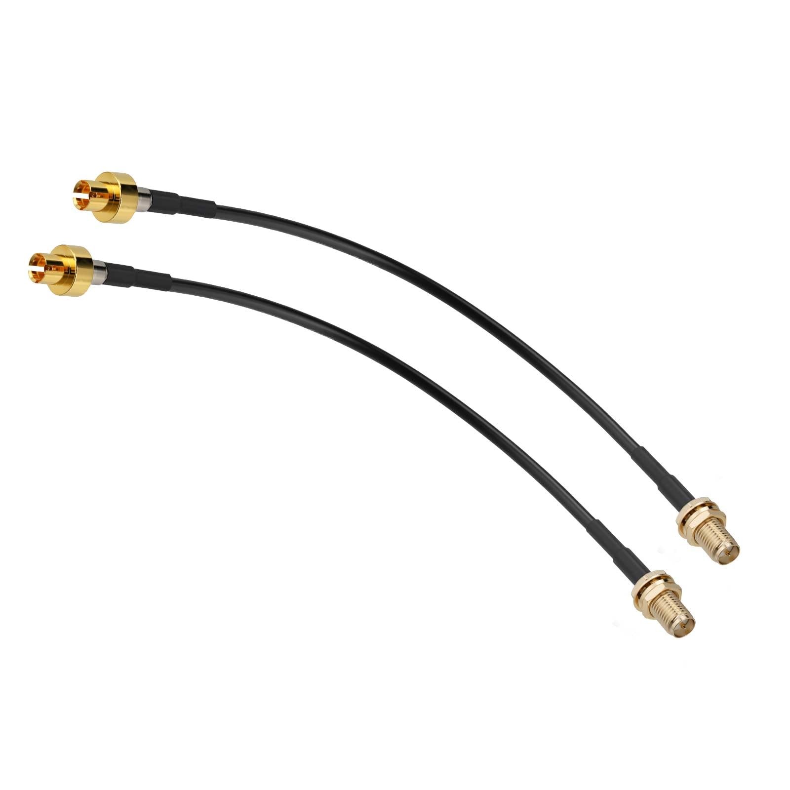 Eightwood RP-SMA Female to ASUS WiFi 7 Q-Antenna Push-On Connector Cable | RG174 Coax Cable 6in 2-Pack for ASUS WiFi 7 Gaming Motherboards