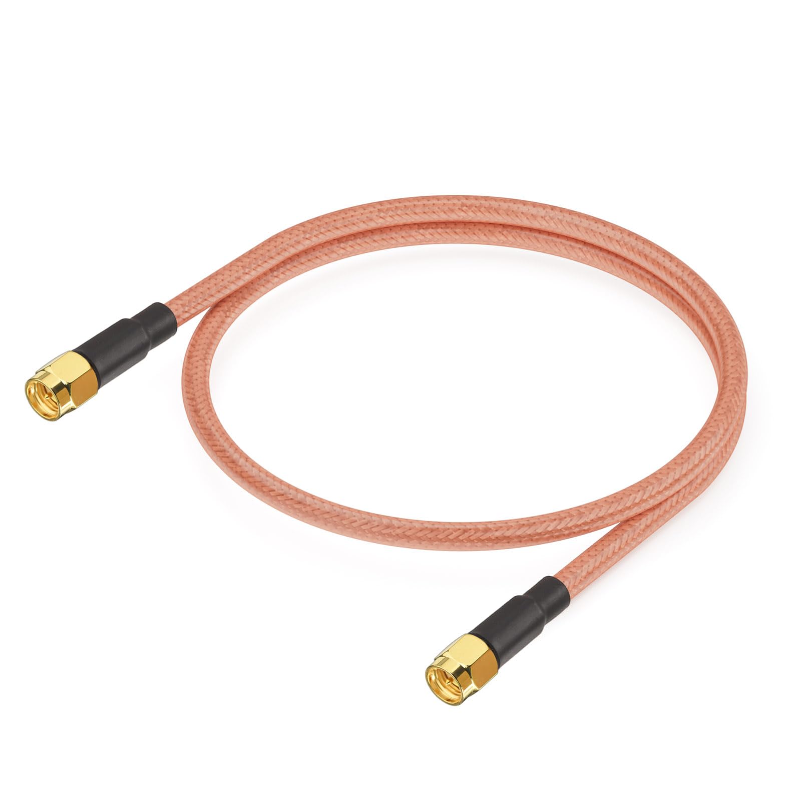 Eightwood SMA Male to SMA Male Low Loss RG400 Coax Cable 1.6ft | for 4G LTE Antenna, WiFi Antenna, Wireless Router, Ham Radio, Radio Antenna