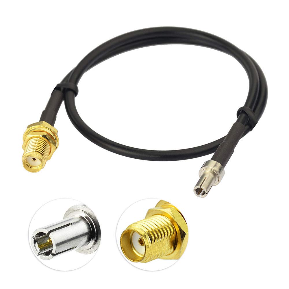 Eightwood TS9 Male to SMA Female Bulkhead Antenna Adapter Cable 12 inch | 2-Pack Cable for 4G LTE AT&T USB Modem MiFi Hotspot Nighthawk MR1100 AC791L 7730L