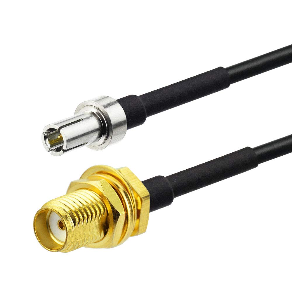 Eightwood TS9 Male to SMA Female Bulkhead Antenna Adapter Cable 12 inch | 2-Pack Cable for 4G LTE AT&T USB Modem MiFi Hotspot Nighthawk MR1100 AC791L 7730L