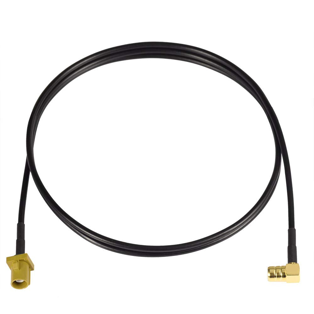 Eightwood Satellite Radio Antenna Cable 3 feet Fakra Curry Male to SMB Female Right Angle Compatible with Sirius XM Car Vehicle Radio Stereo Receiver Tuner