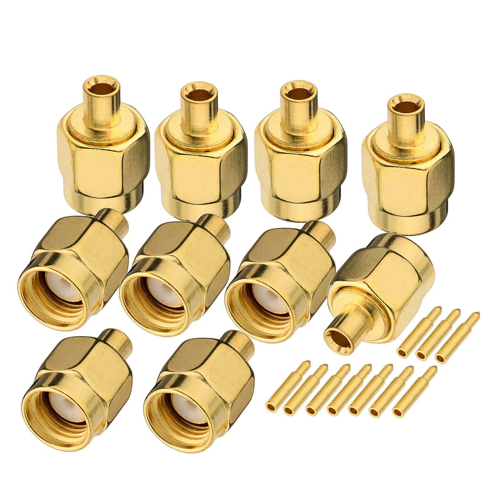 Eightwood SMA Male Solder Connector for .086" RG405 Semi-Rigid Coax Cable | 10-Pack SMA Connectors 50 Ohm