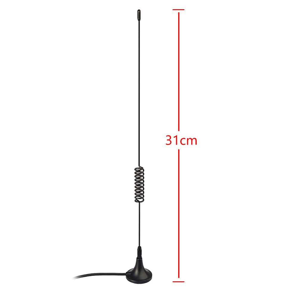 100MHz-1800MHz 1090MHz UHF VHF HF 5dBi MCX Plug Connector Magnetic Base Antenna Aerial for RTL SDR Software Defined Radio Aviation ADS-B Receiver USB Stick Dongle Modem