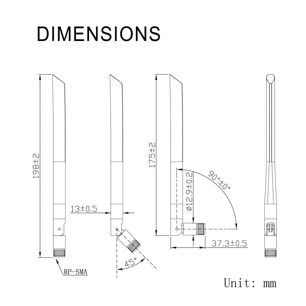 4G LTE 5dBi SMA Male Antenna for Verizon AT&T T-Mobile Sprint Huawei Netgear ZTE Sierra 4G LTE GSM Router Gateway Modem Hotspot Mobile Cell Phone Signal Booster Cellular Amplifier Trail Camera
