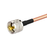 UHF PL-259 Male to PL-259 Male RG400 Double Shielded High Temperature Resistant Low Loss Cable 1m / 3 feet for CB Ham Radio Amateur Radio Transceiver Amplifier Arrester Antenna Switch SWR Meter