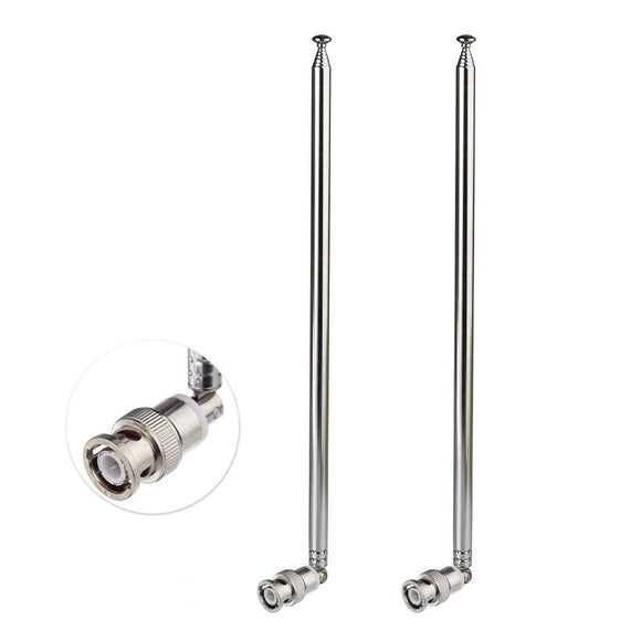 HF VHF UHF 7-Sections 115cm Telescopic BNC Male Antenna 2-Pack for CB Radio Police Scanner Ham Radio Two Way Radio Mobile Scanner FM Transmitter Wireless Microphone Receiver Frequency Counter