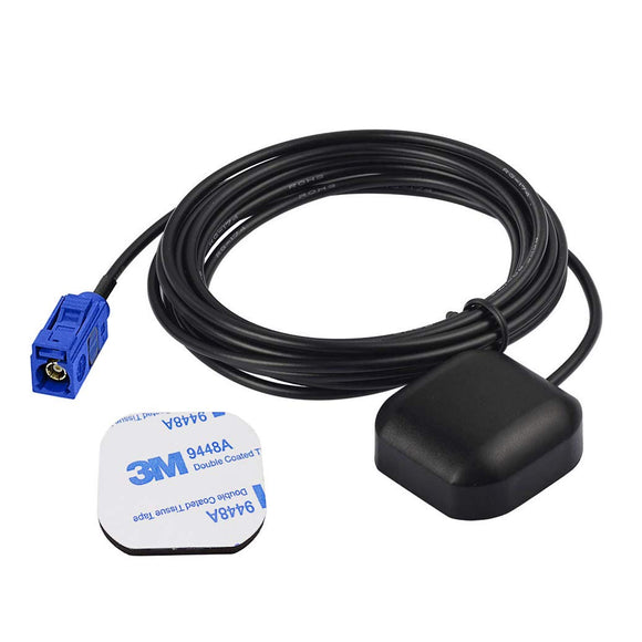 Vehicle Waterproof Active GPS Navigation Antenna with Fakra C Blue Connector 3-5V DC Compatible with Ford Volkswagen VW BMW Audi Mercedes Benz Chrysler Dodge Ram Truck SUV Car Stereo Head Unit