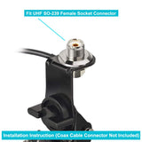 Vehicle Truck CB Radio Antenna Mirror Mount Bracket for CB Radio Ham Radio Amateur Radio Mobile Transceiver Antenna UHF SO-239 Female Bulkhead Mount Connector