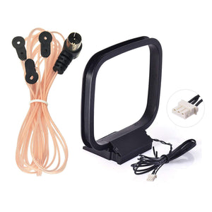 75 Ohm FM Dipole Antenna and 3-Pin FM AM Loop Antenna for Sony HiFi Series Sharp Indoor Radio Stereo Sound System Bluetooth Stereo AV Receiver Audio Vedio Home Theater Receiver Power Amplifier
