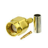 Eightwood 10pcs SMA Male Crimp RF Connector Gold-Plating for RG316 RG174 Cable