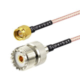 RF Coax SMA Male to UHF Female SO-239 Cable + 2pcs SMA Adapter SMA UHF Female SO239 Adapter for Baofeng CB Radio Handheld Radio Antenna Walkie Talkie