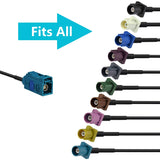 Fakra Z Female to Male Vehicle Antenna Extension Cable 3m / 10 feet Compatible with Car Head Unit Stereo GPS Navigation FM AM Radio Sirius XM Satellite Radio 4G LTE TEL Telematics Bluetooth
