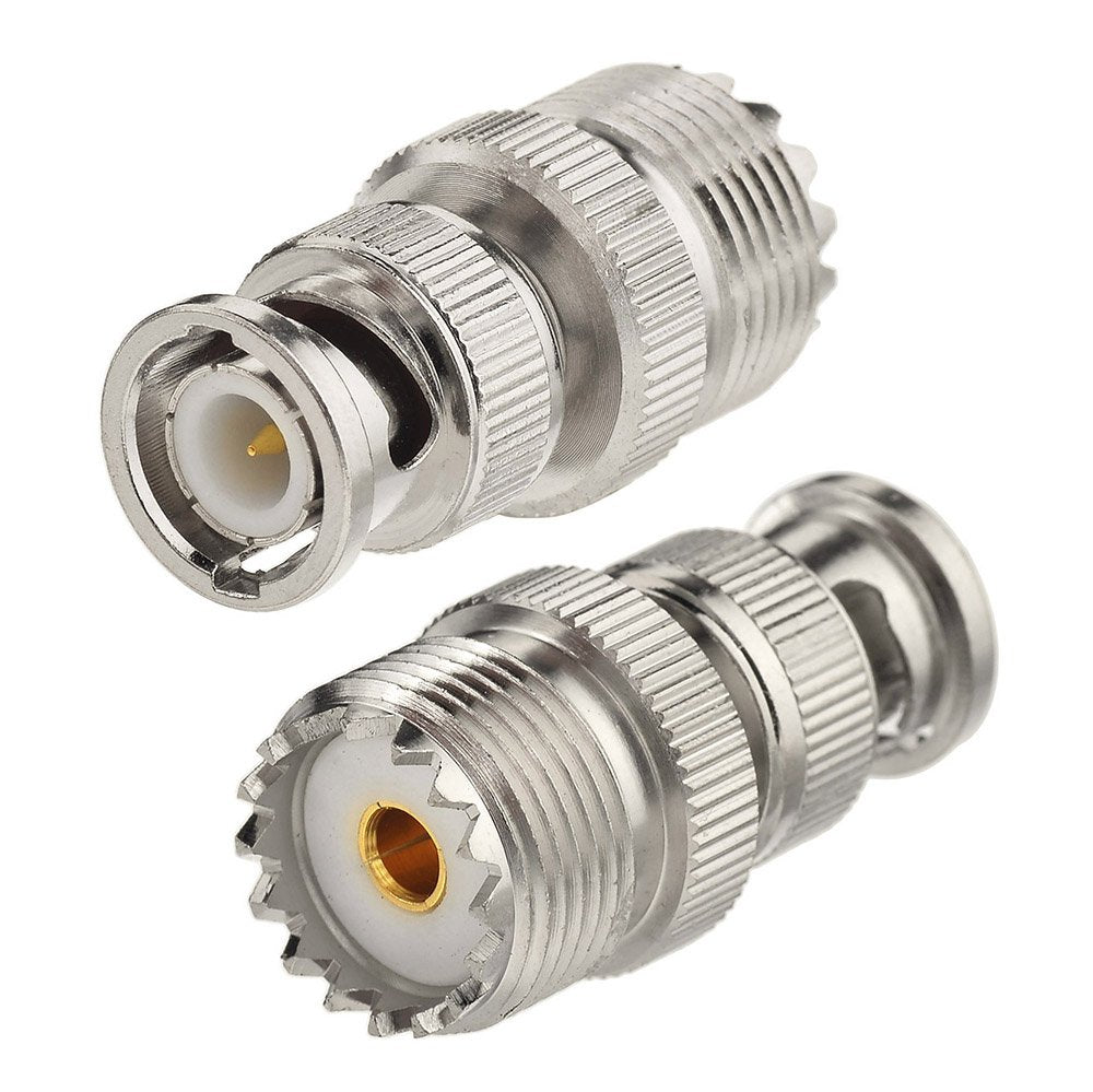 RF coaxial BNC Male to UHF Female SO239 Connector Extension Cable + 2pcs BNC Adapter BNC Male to UHF SO239 Adapter for Ham Radio Baofeng Handheld Antenna Cable Assembly