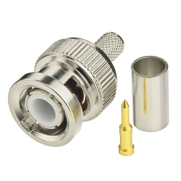 Eightwood 10pcs 50 Ohm BNC Crimp Male Connector for RG58 RG400 LMR195